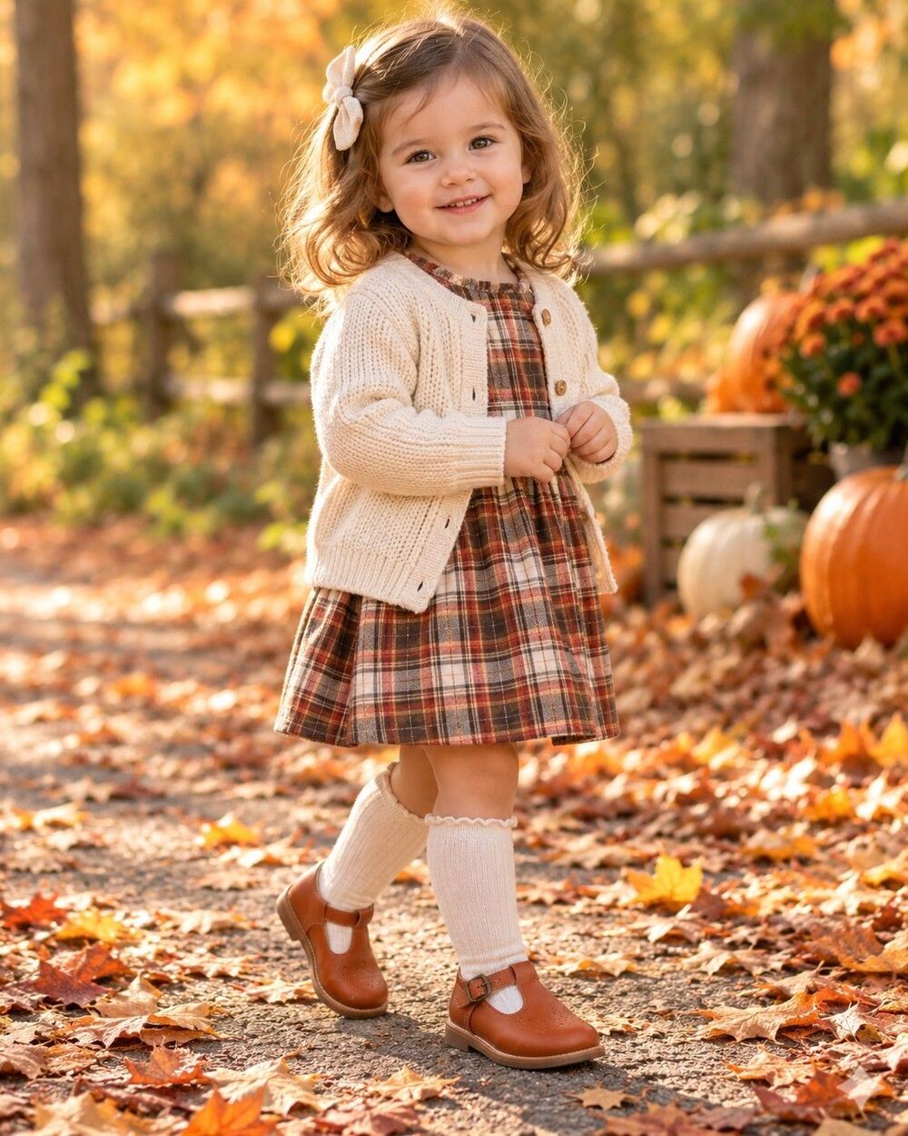 Felix & Flora Toddler Girls Size 6 Brown T-Strap Mary Jane Dress Shoes